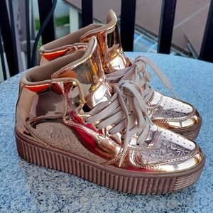 Rose gold metallic sneakers size 8